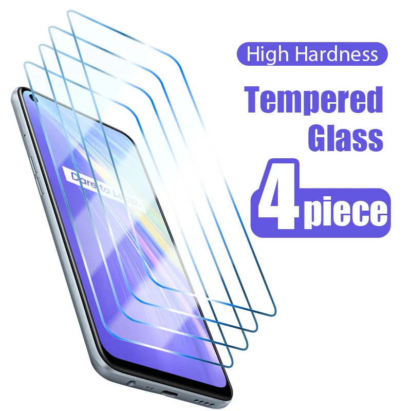 

4PCS tempered glass for Realme GT Neo 7 8 6 Q3 X7 Pro 5G screen protector for Realme C3 C25 C21 C11 Narzo 30 Pro 30A glass