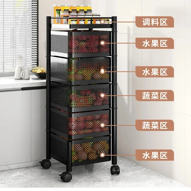 Органайзер-корзина для хранения покупок колесики стойка посуды Сервировочная