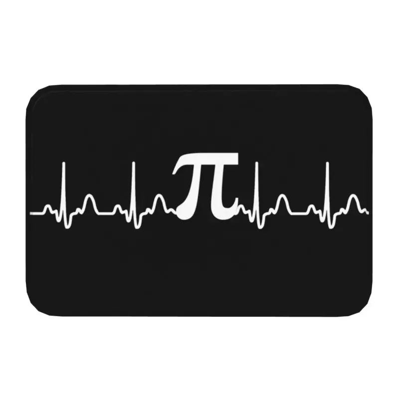 

Pi Day Heartbeat Doormat Anti-Slip Kitchen Bathroom Mat Math Science Teacher Gift Balcony Door Floor Entrance Carpet Rug