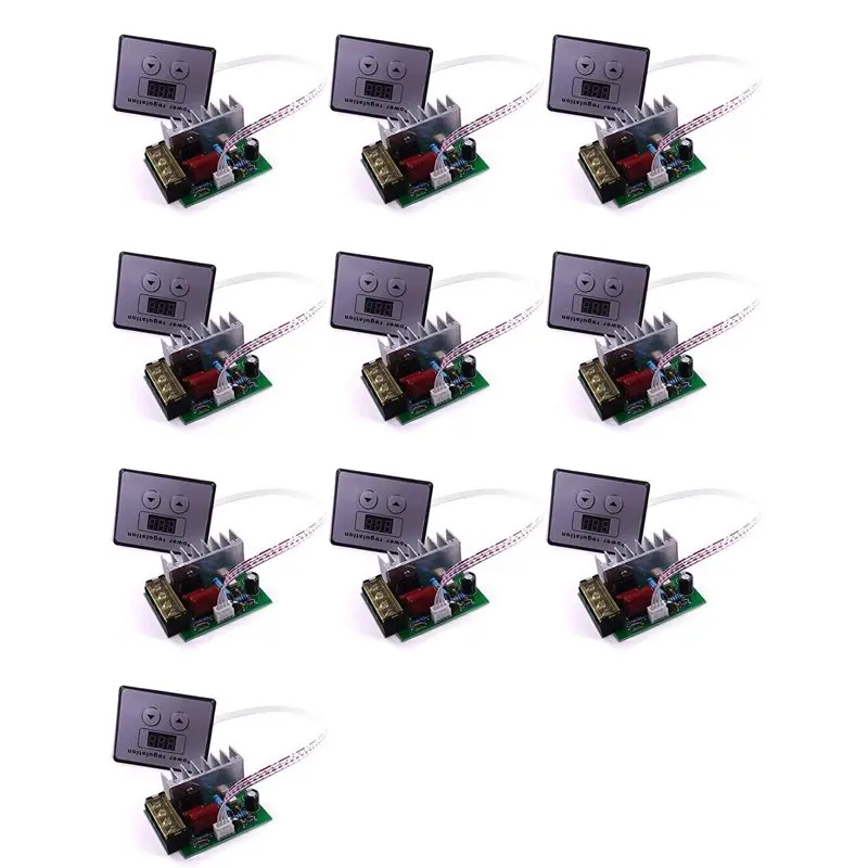 Фото JABS-10X 4000W 220V AC SCR Регулятор напряжения, диммер, контроллер скорости электродвигателя и температуры + цифровые измерители №1