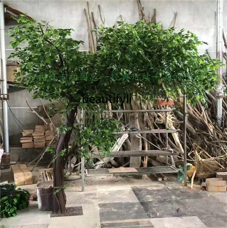 Эмуляционное поддельное дерево имитация комнатного баньяна большое растение