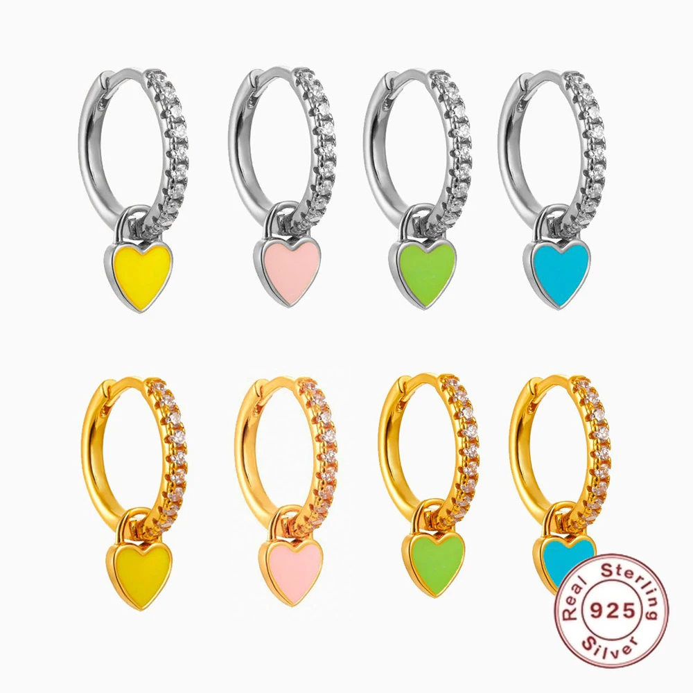 

S925 Silver Color Love Small Fresh Personality Dangle Earrings Bohemia For Ladies Fashion Party Trending Ins Same Earrings Gifts