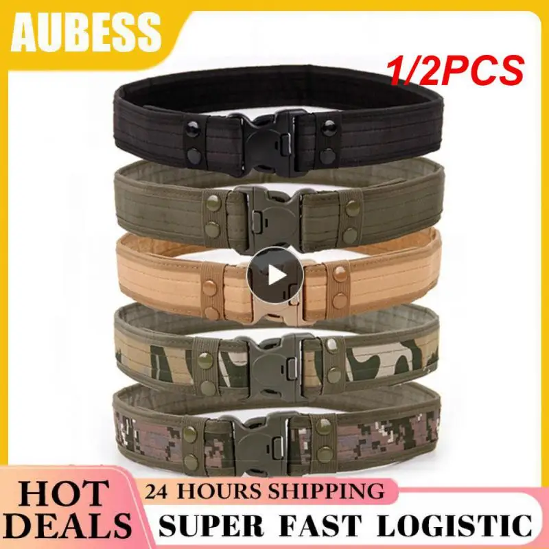 

1/2PCS Quick Release Military Tactical Belt Army Style Combat Belts Fashion Men Camouflage Canvas Waistband Outdoor Hunting