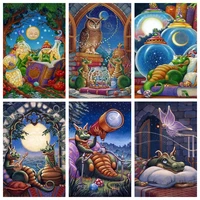 moon night little dragon with fairy by randal spangler diamond painting art starry scenery embroidery cross stitch wall decor