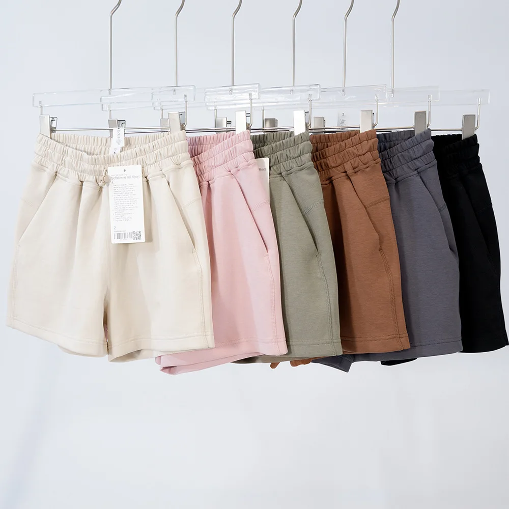 

Women's Yoga Shorts Soft Sport Shorts Loose Sports Silk Smooth Luluwomen Soft Breathable High waisted Shorts Solid Color