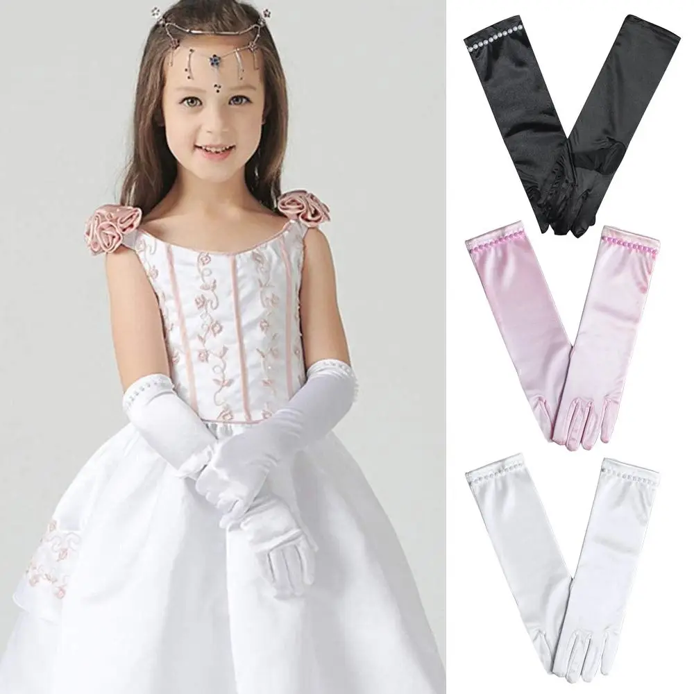 

Children's Wedding Dress Wedding Flower Girl's Gloves Wedding Gloves Stage Gloves Princess Gloves Full Finger Mittens