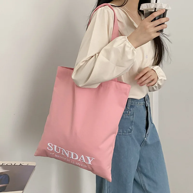 

Холщовая женская сумка-шоппер на плечо, японская Студенческая сумка-тоут для покупок, большая модная книжная сумка из хлопчатобумажной ткани, дамские сумочки