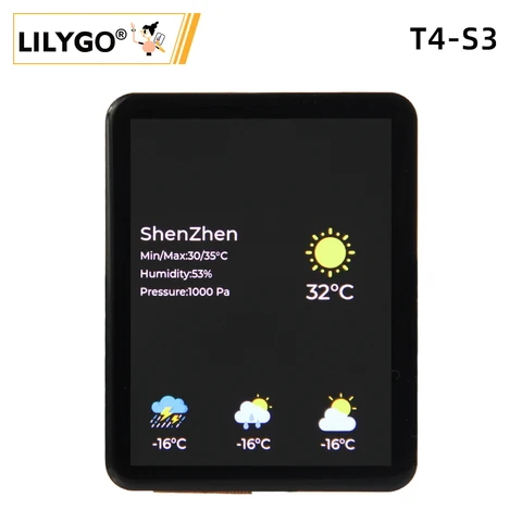 LILYGO® T4-S3 ESP32-S3 5,5-дюймовый AMOLED сенсорный дисплей, макетная плата, RGB экран, двухъядерный LX7, микропроцессор, Wi-Fi, Bluetooth