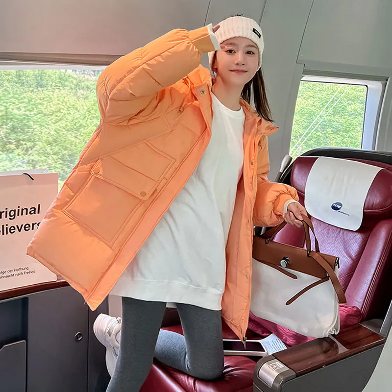 2023 New Women Short Jacket Winter Thick Hooded Cotton Padded Coats Female Korean Loose Puffer Parkas Ladies Oversize Outwear