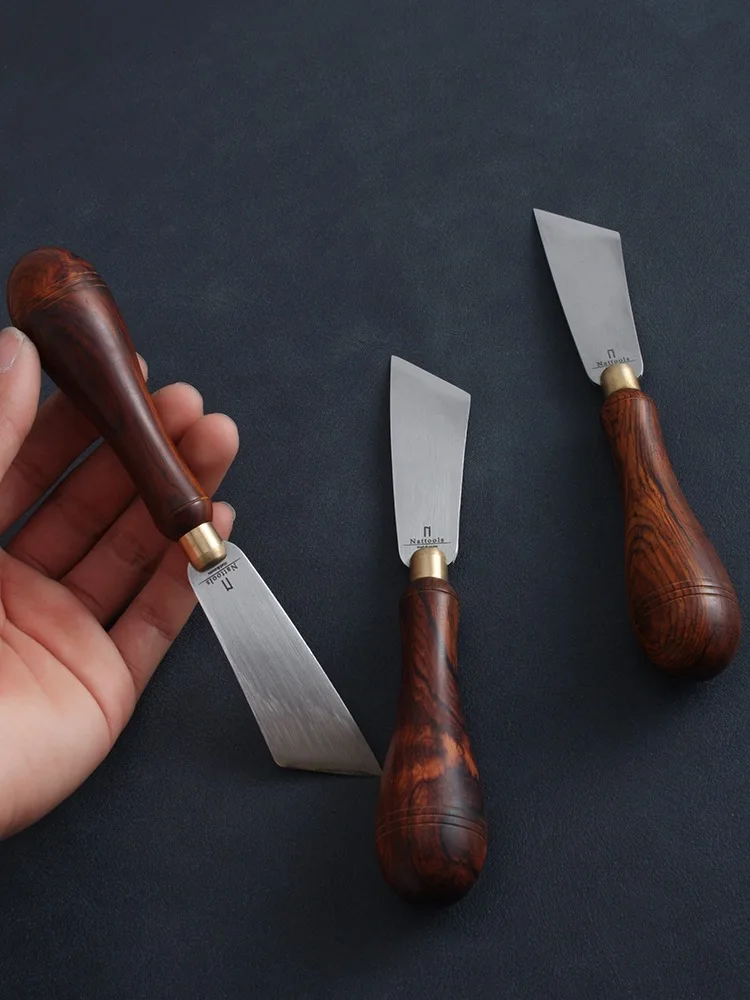 

Профессиональный режущий нож для кожевенного ремесла, нож для самостоятельного ремесла, заточка, филировка, инструмент для заготовки, лезвие из стали DC53, ручка из сандалового дерева