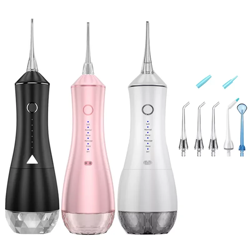 

Oral Irrigator USB Rechargeable Dental Water Flosser IPX7 Waterproof 6 Modes 20-180PSI Water Jet 320ml Water Tank Teeth Cleaner