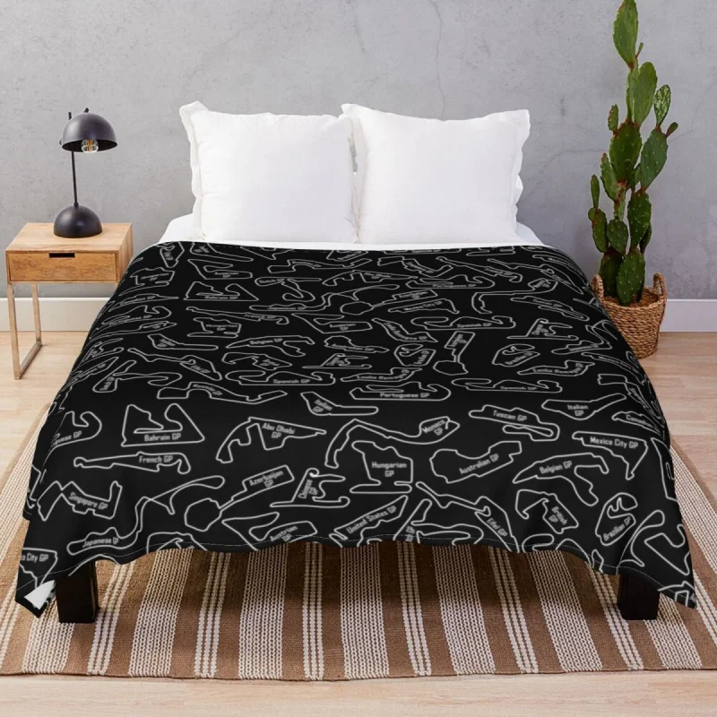 

Race Circuits Pattern Thick Blankets Flannel Autumn Fluffy Throw Thick Blanket for Bedding Sofa Travel Cinema