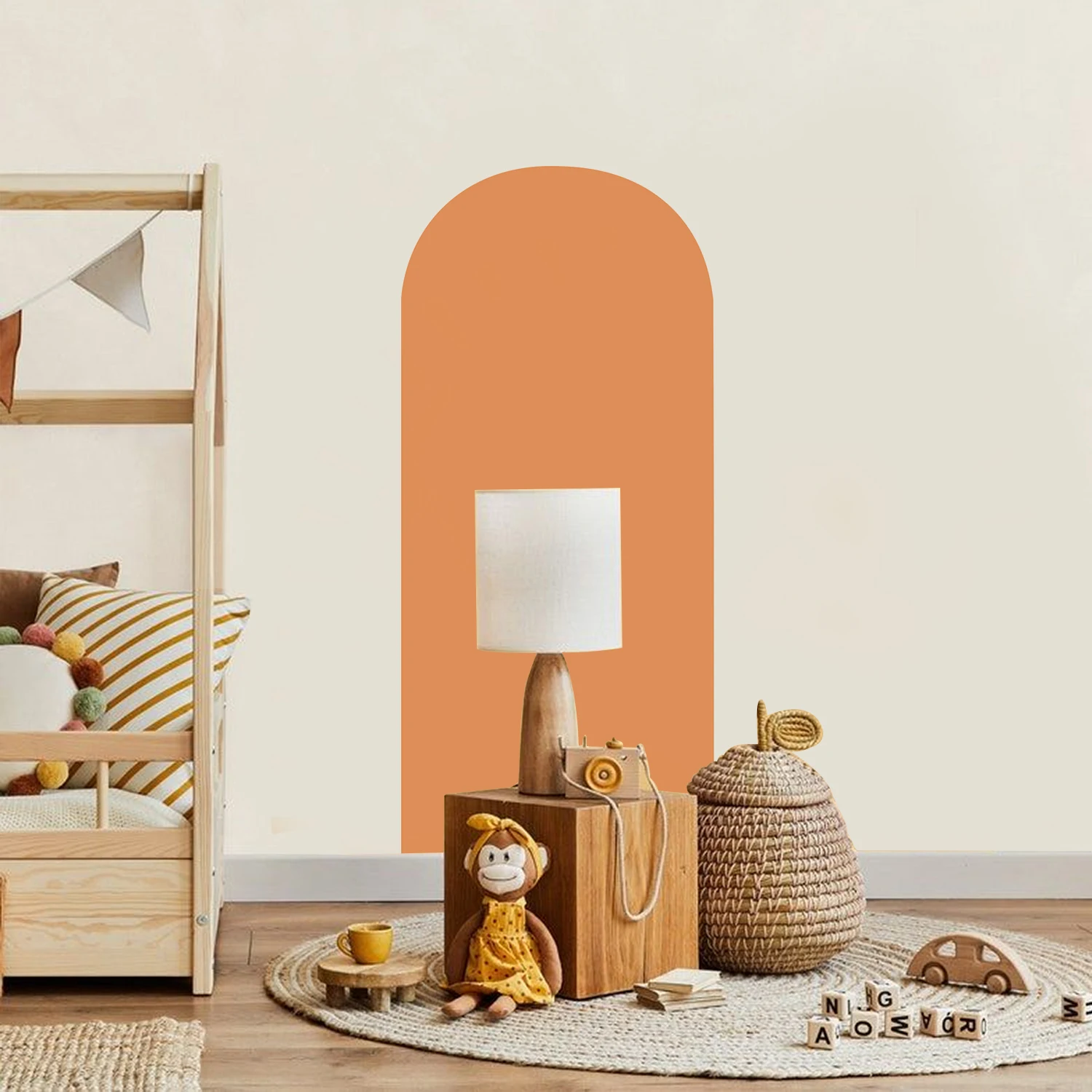 

Solid Color Modern Arch Geometric Wall Sticker Boho Pink Green Abstract Wall Decals Archway Living Room Interior Home Decoration