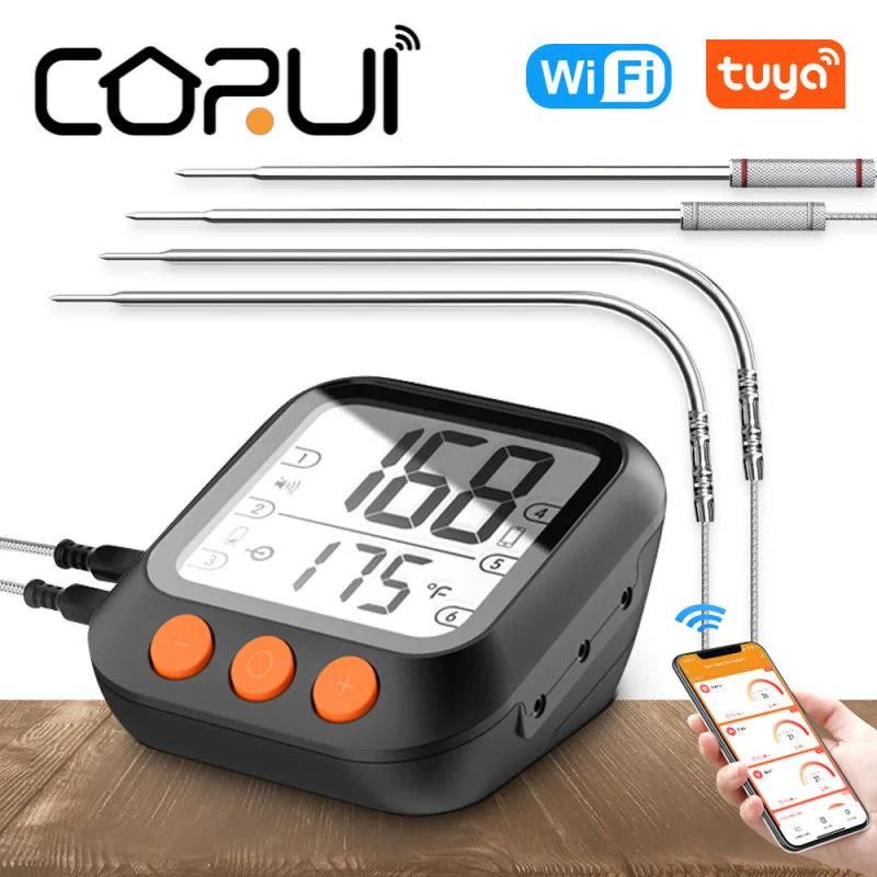 

Умный термометр для барбекю CORUI Tuya, Bluetooth 5,0, с управлением через приложение