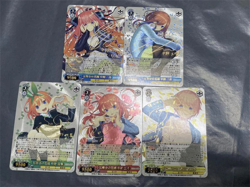 

5Pcs/set 63X88Mm The Quintessential Quintuplets Version 3 Self Made Card Bronzing Coarse Flash Collection Cards Gift Toys