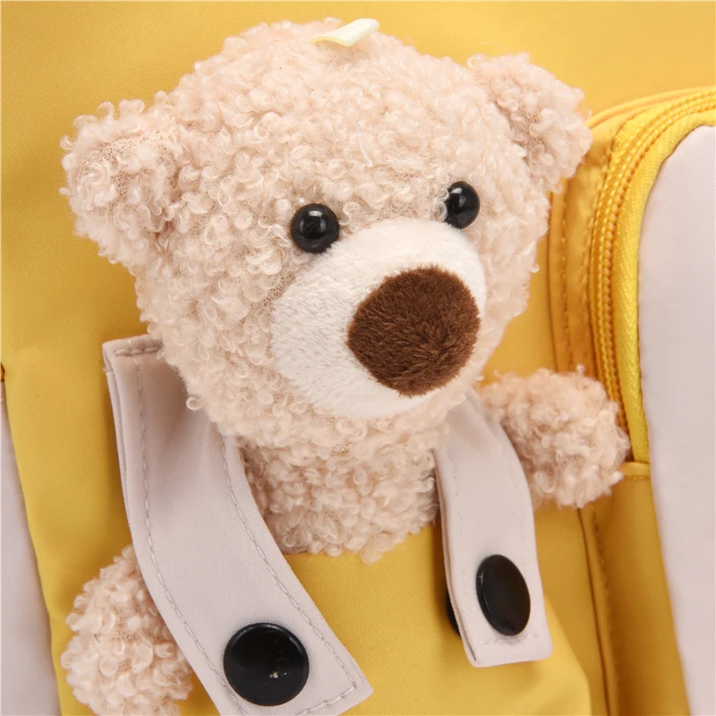 2022 Cartoon Bear Canvas School Bags For Gilr Cute Kids Kindergarten SchoolBags Children Backpacks Girls Boy Book Bags Back Pack
