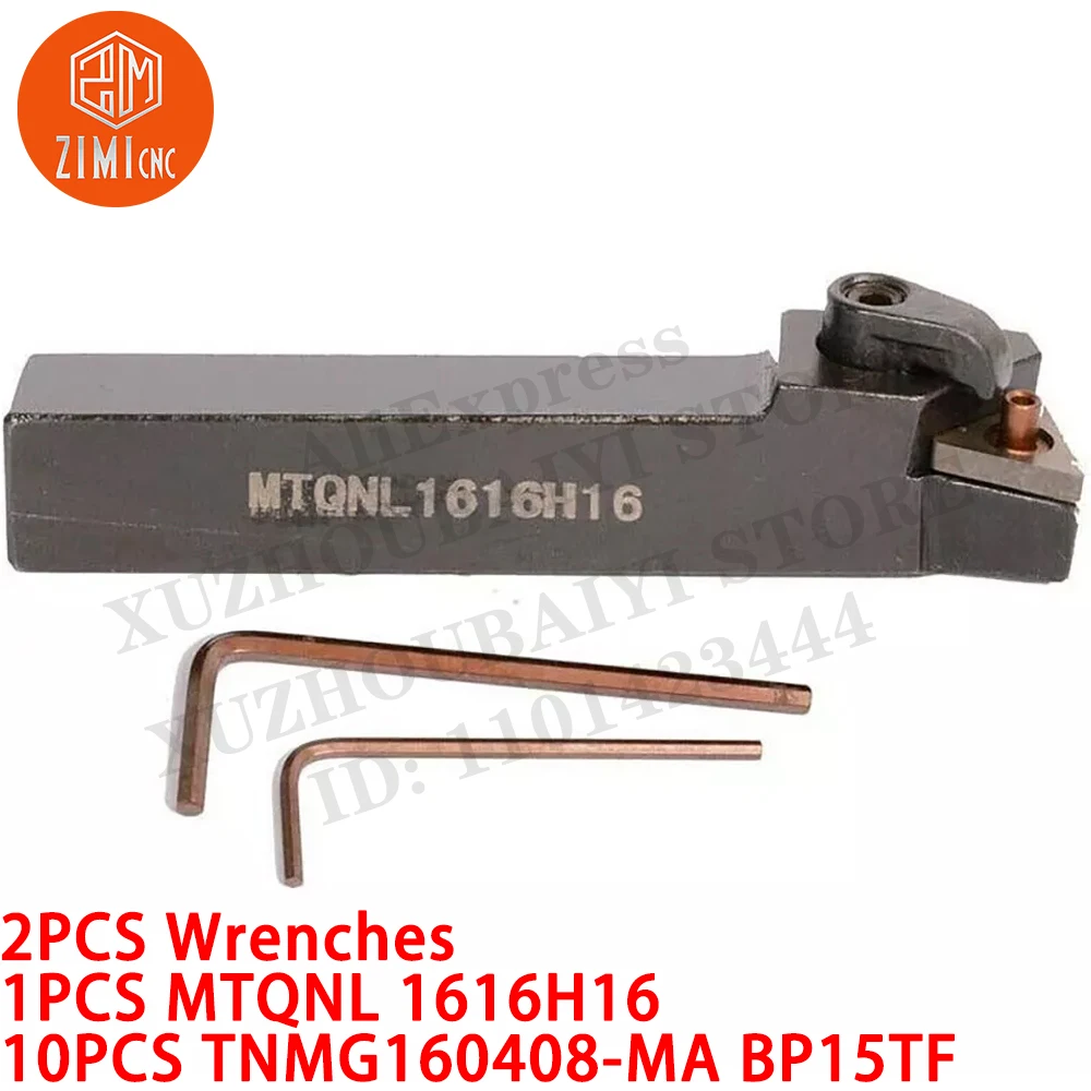 1PCS MTQNL1616H16 16 мм держатель токарного инструмента + 10PCS TNMG160408-MA BP15TF Токарные пластины