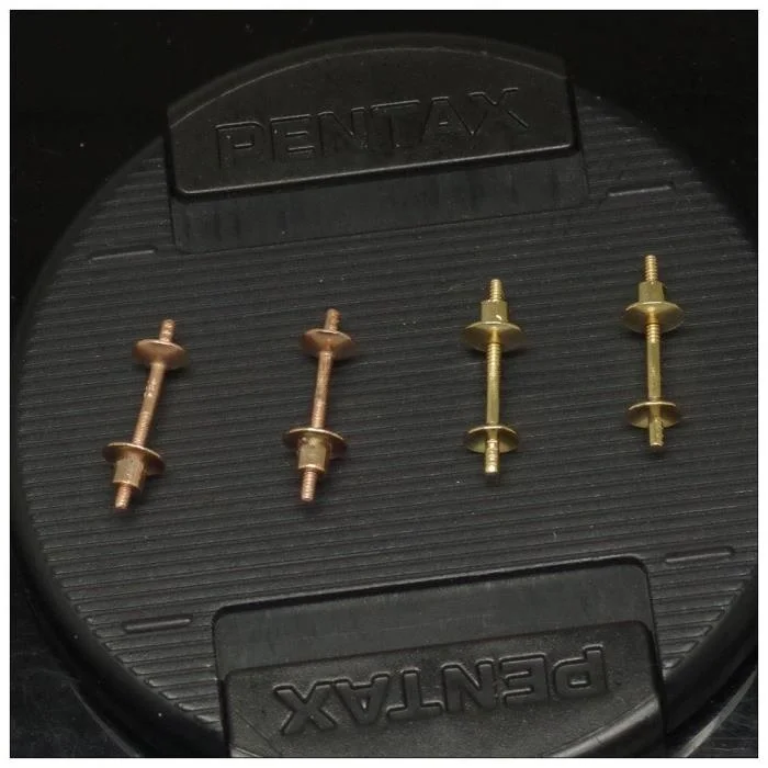 [Zhen] 8-каратное золото передние и задние бусины шпильки для ушей поддержка G750