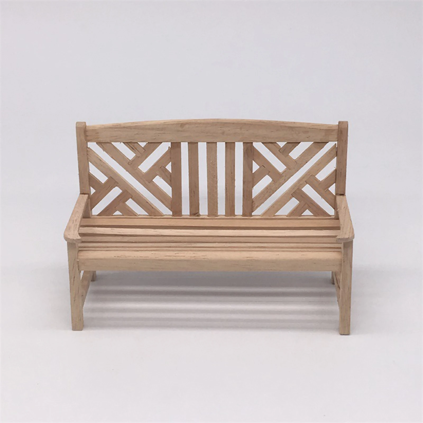 

Montessori 1:12 Miniature Dollhouse Furniture Sofa Unpainted Garden Bench Chair for Doll House Kids Girls Toys Xmas Gift