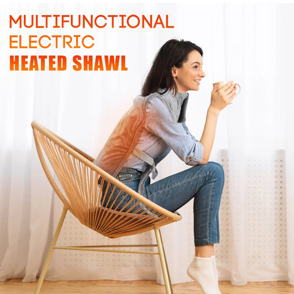 

Unisex Shawl Electric Heating Pad Electric Warmer Blanket 10 Gear Adjustable Pain Relief Massage for Shoulder Neck Back Leg