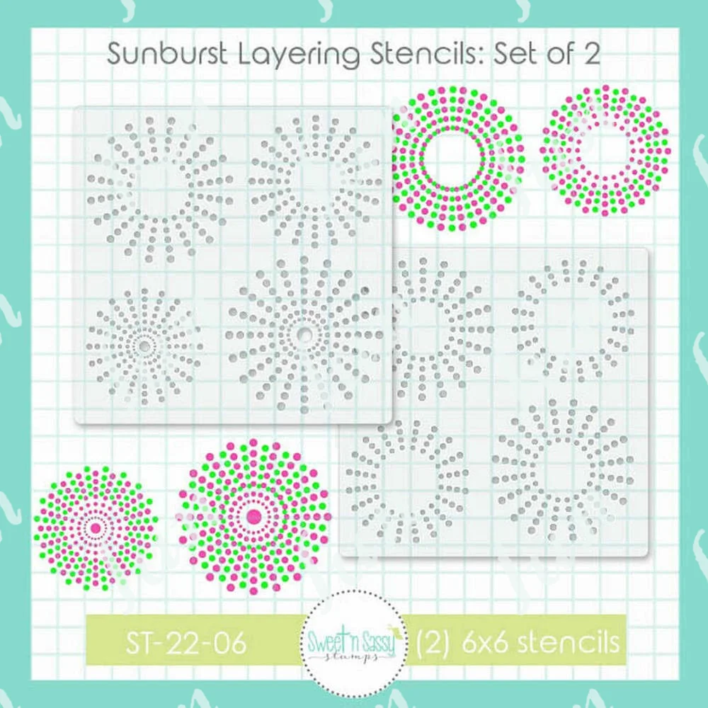 

Sweet 'n Sassy Sunburst Arrival Newest Layering Stencils Set Diy Scrapbooking Greeting Cards Drawing Coloring Decoration Molds