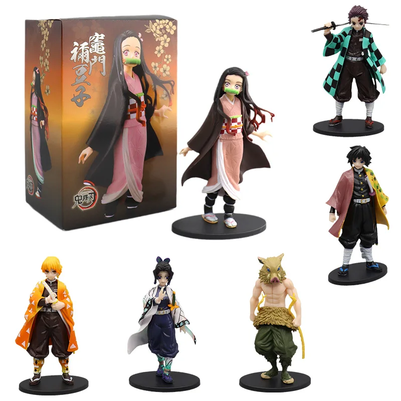 

Anime 16CM Demon Slayer Kimetsu No Yaiba Figure Kamado Tanjirou Action Figure Agatsuma Zenitsu Nezuko Warrior PVC Model Toy Gift