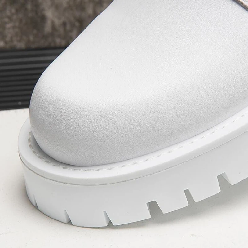 Белые мужские Ботинки Martin увеличивающие рост ботинки челси на толстой подошве