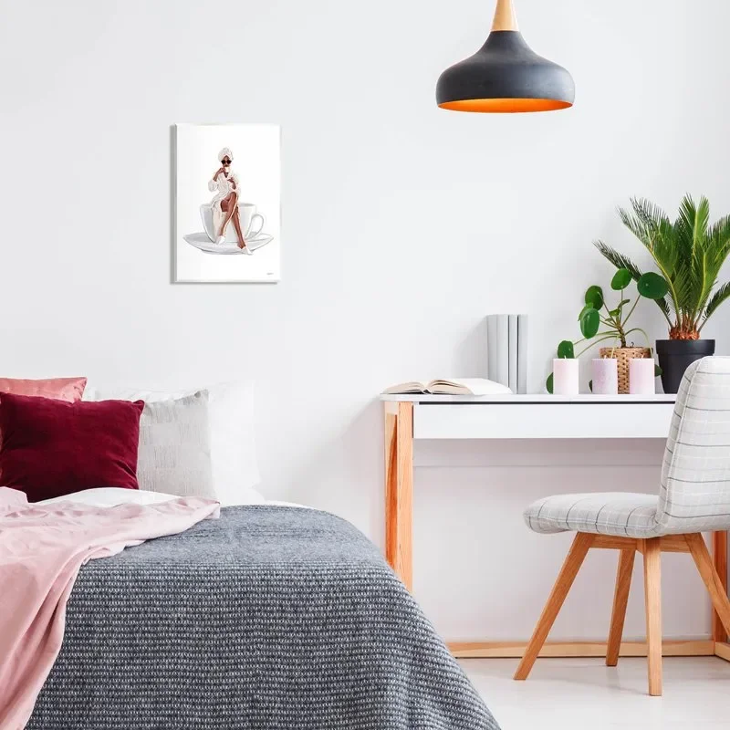 

Fashionable Industries Woman Morning Coffee Wall Art Unframed Graphic Art Print - Design by Ziwei Li