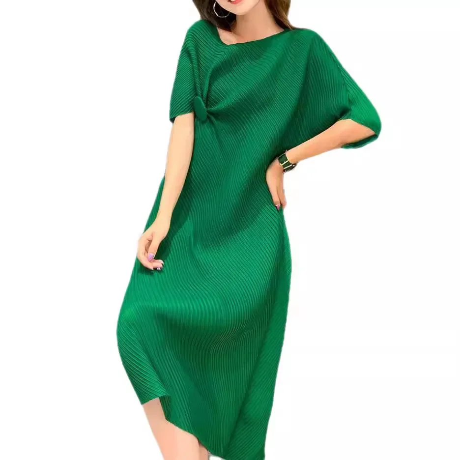 Элегантное женское летнее платье с тремя рюшами приталенное французское