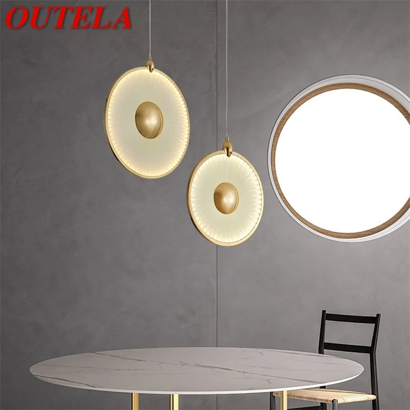 

OUTELA Nordic Pendant Light Modern Round LED Lamp Creative Design Decoration For Living Dining Room Bedroom