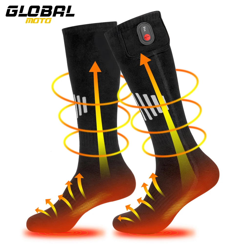 

Heating Socks Remote Control Winter Heated Socks Rechargeable Battery Outdoor Thermal Sock For Unisex Black Grey One Size