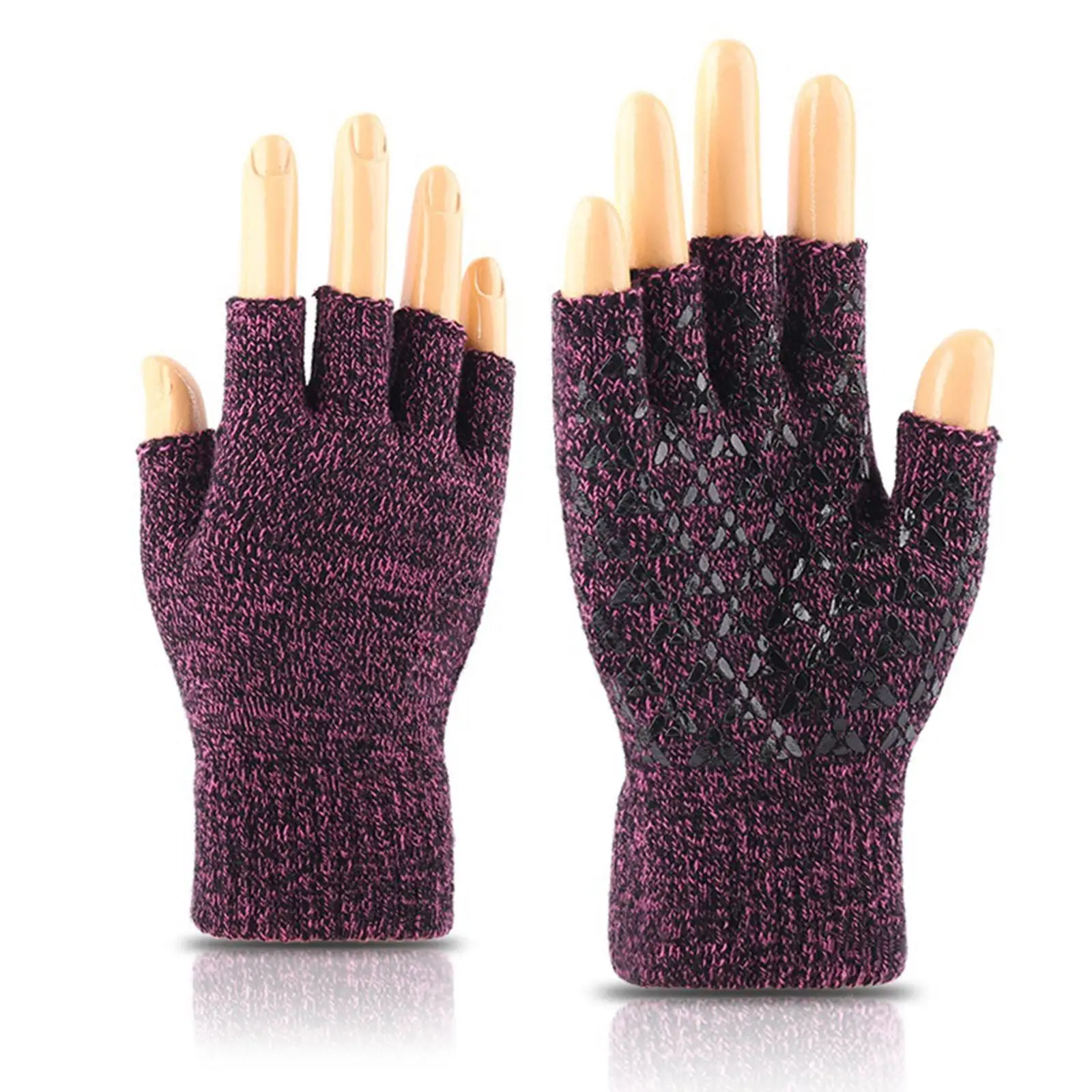 

Half Finger Gloves Fingerless Knit Unisex Typing Thermal Mittens for Driving