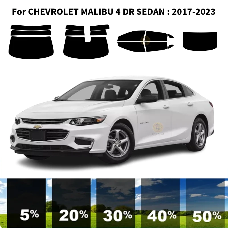 

Precut nanoceramics car UV Window Tint Kit Automotive Window Film For CHEVROLET MALIBU 4 DR SEDAN 2017-2023