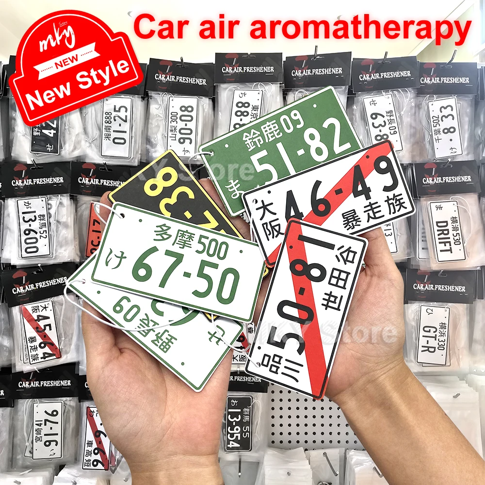 

High Quality Car Air Freshener Hanging Auto Rear view Mirror Perfume JDM Racing Style Car license Plate Solid Paper