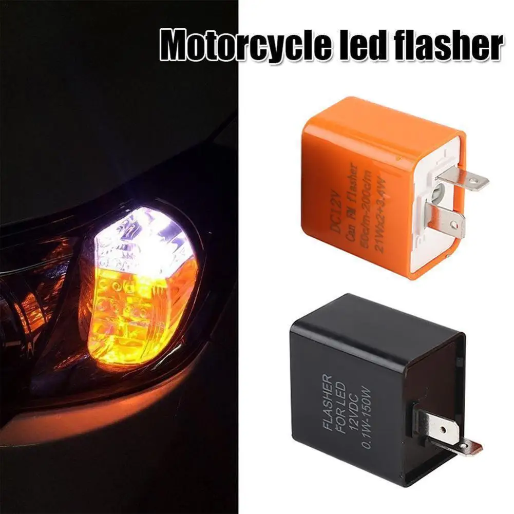 

2 Pin LED Flasher Relay Motorcycle 12V Adjustable Frequency Of Turn Signals Blinker Indicator Relays For Motorbike Accessories