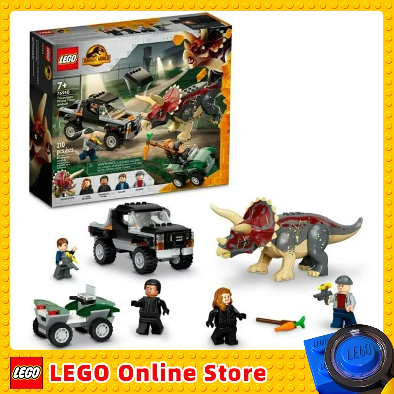 

Lego Jurassic World Dominion Building Kit Bundle Triceratops Dinosaur Pickup Truck Ambush Birthday Gift Set 76950 210PCS