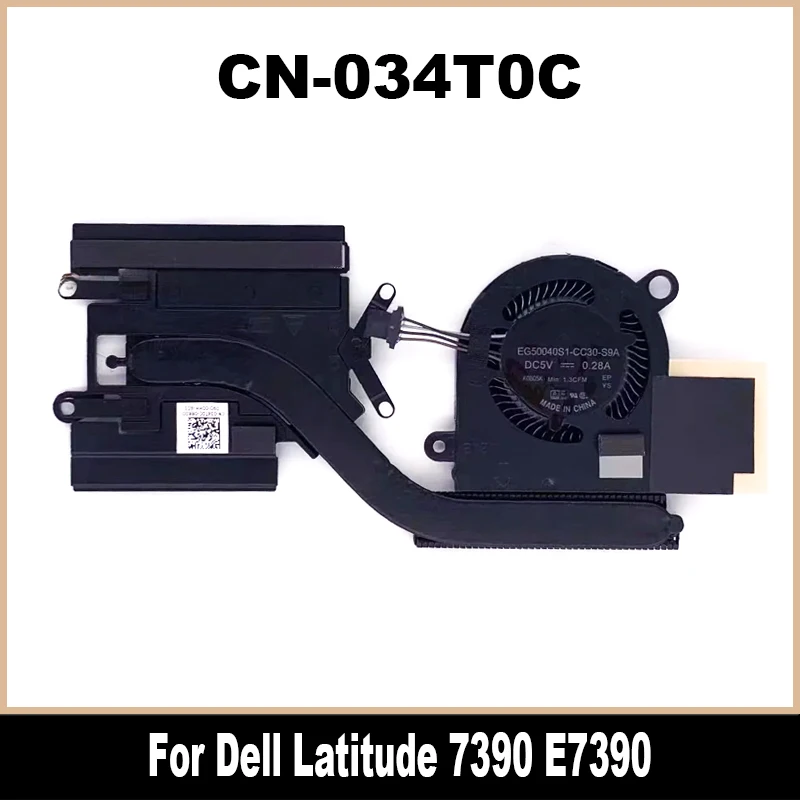 Новый оригинальный 034T0C для Dell Latitude 7390 E7390 охлаждающий вентилятор ноутбука