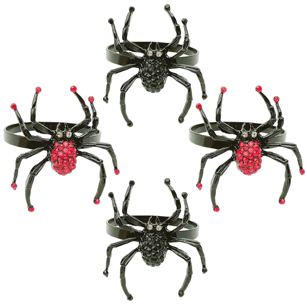 

4pcs Serviette Buckle Party Napkin Rings Spider Wedding Napkin Rings Napkin Rings