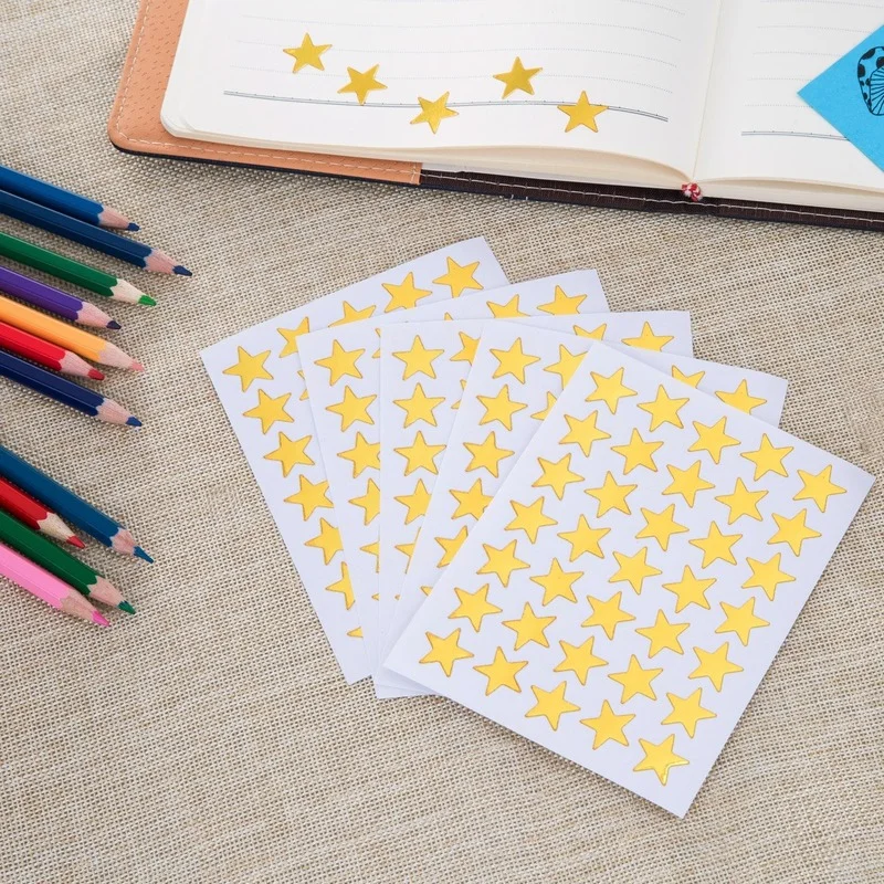 

10pcs/lot Labels Stickers Star Shape of Gold Stickers Seal Labels Scrapbooking for Package and Wedding Decoration Paper Golden