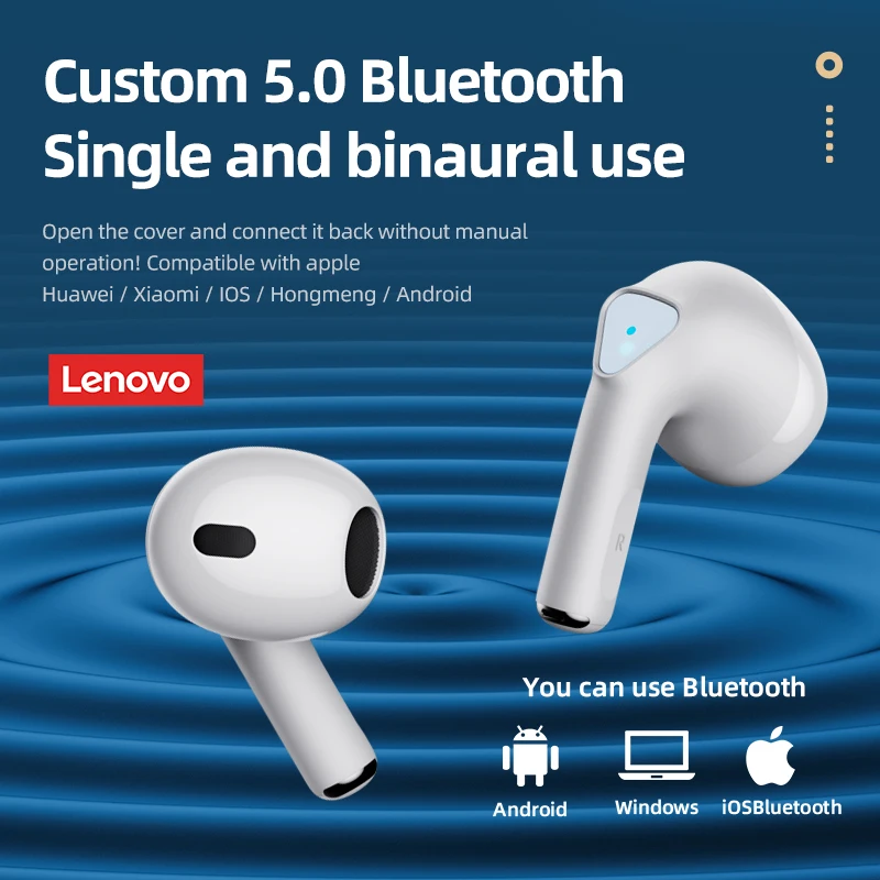 TWS-наушники Lenovo LP80 с сенсорным управлением и поддержкой Bluetooth
