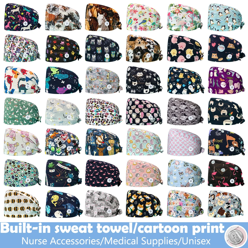 

Unisex High Quality Scrubs Cap Nursing Scrub Caps Scrub Doctors Hats Cotton Hats for Women Nurse Hat Pet Shop Nurse Accessories