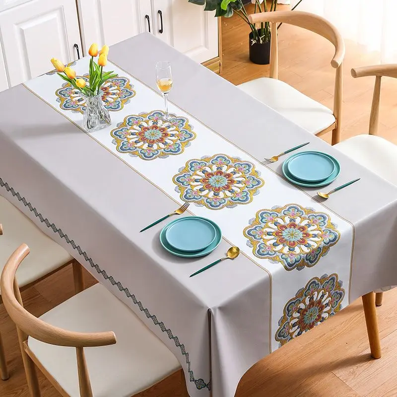 

Contracted PVC tablecloth waterproof and oil cloth_Jes5012