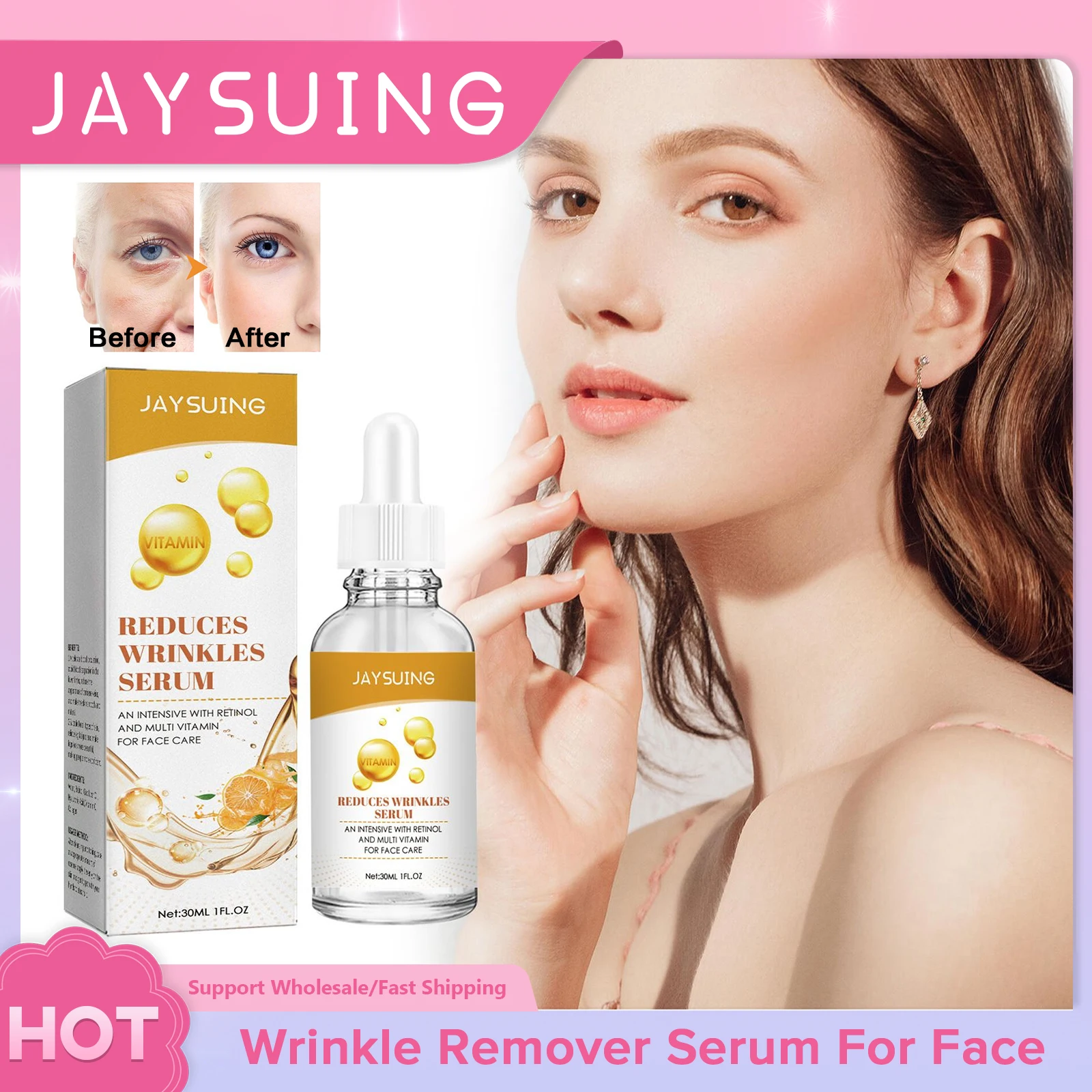 

Wrinkle Remover Serum For Face Lifting Firming Anti Aging Reduce Fine Lines Whitening Brightening Skin Nourishing Facial Essence