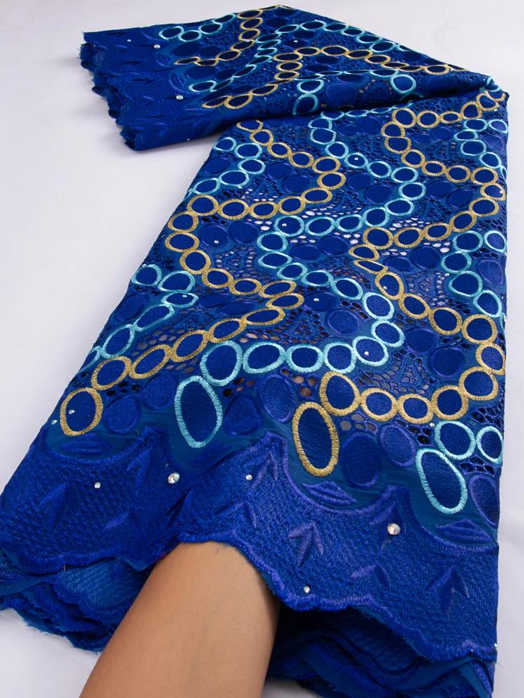 

Синяя Африканская Хлопковая ткань 2022нигерийская швейцарская вуаль кружевная ткань в Швейцарии для рождественских свадебных вечерних плат...