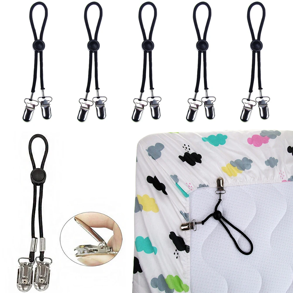 

Регулируемый эластичный зажим для простыни, 4 шт., зажим для крепления чехла на диван, матрас, угловой держатель, застежка для матраса, приспо...