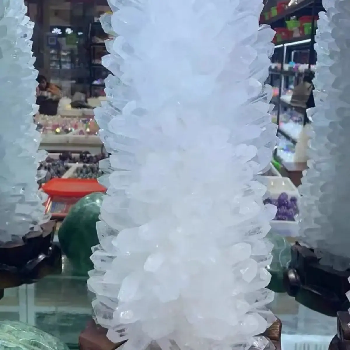 15Kg Natural Green Crystal Cluster Ornaments Degaussing Air Purification Radiation Protection Living Room Office Opening Gifts