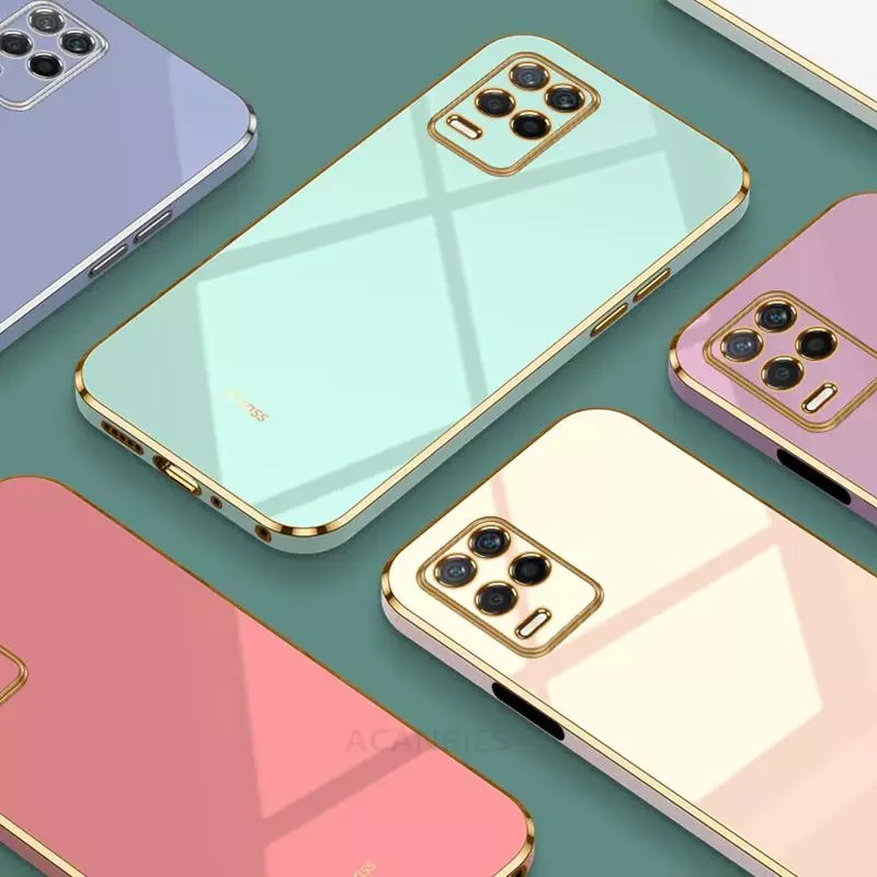 

Realme8 I Luxury Plating Square Case On For Oppo 8i 8 4g 9i 9 Pro Plus 5g C21y Soft Silicone Back Cover Realme8i