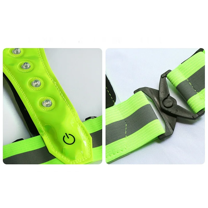 Эластичный светоотражающий жилет высокой видимости 8 светодиодов мигающий для