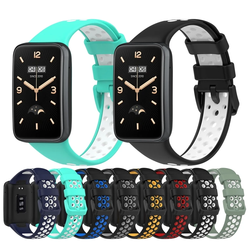 

Силиконовый ремешок, совместимый с спортивными часами XiaomiBand 7, ремешок на запястье, сменный водонепроницаемый ремешок с защитой от пота H8WD