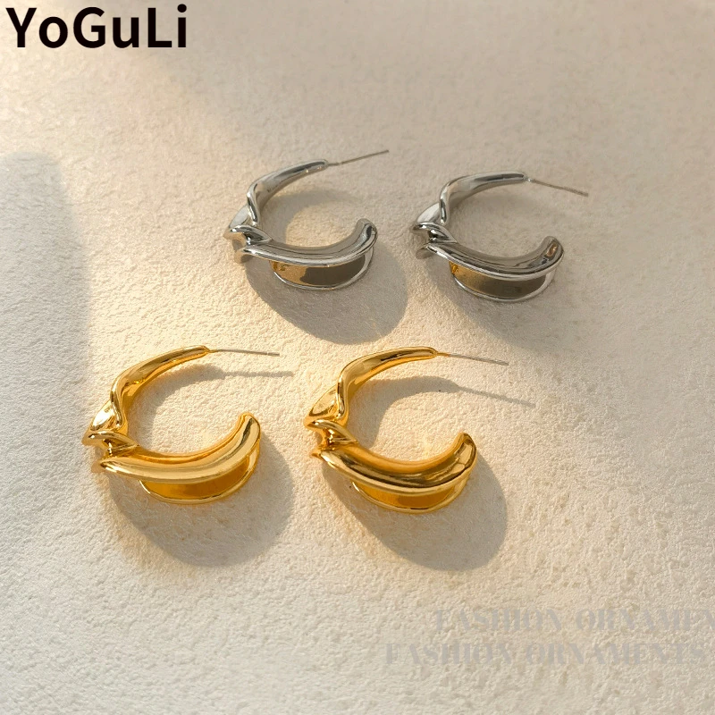 

925 Silver Needle Women Jewelry Metal Earrings Popular Design Hot Selling Simply Distorted Drop Earrings For Women Party Gifts